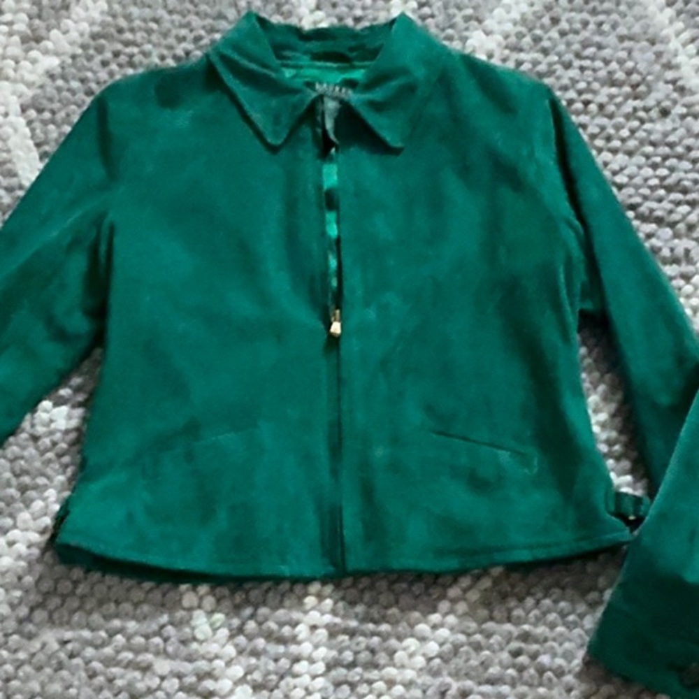 Ralph Lauren Green Suede Blazer